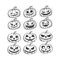 Halloween icon set design elements illustration for web vector