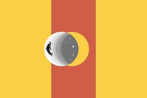 astronaut out from hole. concept of Space exploration, travel, new technology and innovation. Minimal design eps10 illustration vector
