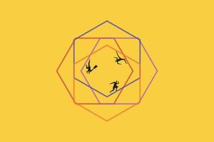 Businessman endlessly walking in a circle in search for solution. concept of never ending issue vector