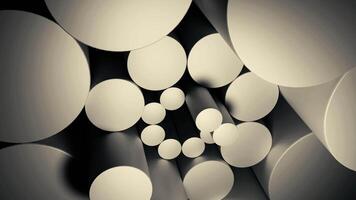 Rotating cylinders forming a circular pattern on a dark background. Design video