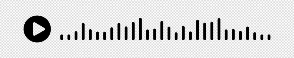 Audio wave symbol for EQ or podcast layout. Sound icon used for voice message, music app, or song platform. Display on simple background for digital communication or sound technology UI vector