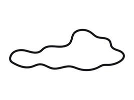 Black Outline of Cloud Isolated on Isolated White Background. Concept of Minimalist Weather Icon, Simple Cloud Shape, Abstract Design Element, Graphic Illustration. Contour vector