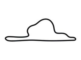 Black Outline of a Cloud Isolated on White Background. Concept of Weather Art, Minimalist Style, Graphic Illustration, Nature Design Element. Contour vector