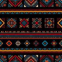 Ethnic seamless in native style pattern with African art decoration geometric shape symbols. Folk background vector