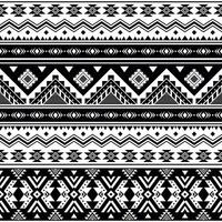 Tribal striped seamless pattern. Aztec geometric black white background, can be used in fabric design, decorative paper, wrapping vector