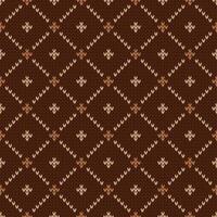 Winter knitted pattern. Nordic ethnic style ornament with snowflakes and rhombs. Holiday background. Diamond pattern seamless texture. vector