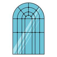 Window frame with arch. Window architecture exterior vector