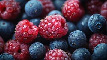 Close-up of assorted berries, high-resolution image photo