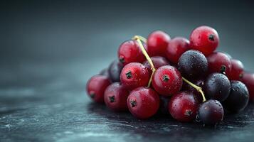Close-up shot of ripe berries, high-resolution, fresh and juicy photo