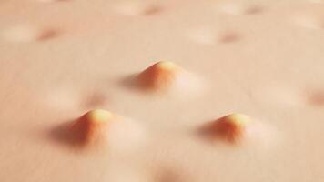 Pore acnes and skin health concepts, 3d rendering. video