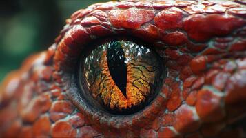 Close-up View of a Snake Eye Showcasing Intricate Details and Stunning Colors in Natural Light photo