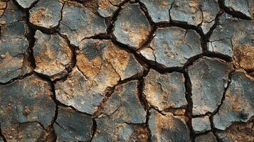 High Resolution Cracked Soil Texture Showcasing the Effects of Drought in an Arid Landscape photo
