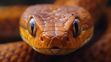 Close-up View of a Snake Eye Showcasing Intricate Textures and Colors in Natural Habitat photo