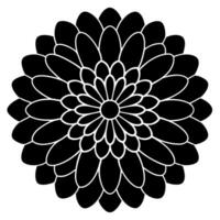Simple Zinnia Icon Round Outline vector