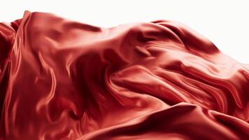 Flowing red wave cloth background, 3d rendering video