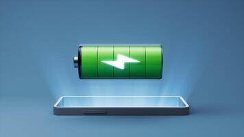 Mobile phone with battery on it, 3d rendering. video