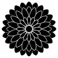 Simple Zinnia Icon in Round Outline vector
