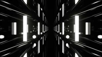 branco infinito espelho corredor com néon iluminação fundo vj ciclo dentro 4k video