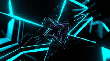 Cyan and Pink Figured Strobe Neon Corridor Background VJ Loop in 4K video