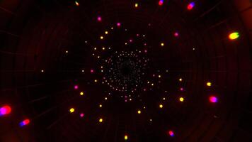 Rosa e laranja elegante abstrato corredor com piscando luz lâmpadas fundo vj ciclo dentro 4k video