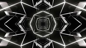 White Abstract Geometric Neon Corridor Background VJ Loop in 4K video