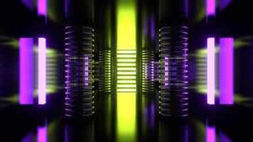 Purple and Light Green Alien Strobe Corridor with Vertical Portal Background VJ Loop in 4K video