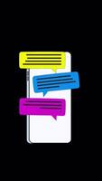 Messages On The Phone Screen On Vertical On Alpha Channel 2D Cartoon Animation video
