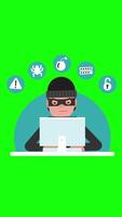 Hacker Laptop Computer Stealing Passwords And Breaking In Confidential Data On Vertical On Greenscreen Background 2D Cartoon Animation video