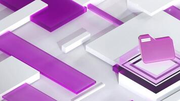 Abstract 3D Animation of Geometric Shapes and a Folder Icon video