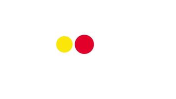 Three distinct colored dots representing the primary colors red, blue, and yellow, illustrating color theory fundamentals visually. video