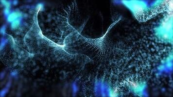 Abstract background of virtual waves in blue shade, creating a unique creative atmosphere, like music transformed into matter energy. video