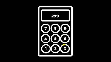 Minimal calculator icon showing numeric display, symbolizing calculation, finance, education, and basic math functionality. video
