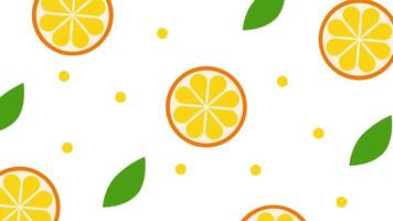 Stylized oranges scattered across a flat white background, representing freshness, citrus fruits, and clean healthy food visuals video