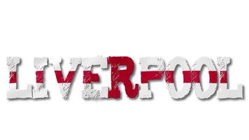 Liverpool Text with England Flag Waving Inside. Seamless Loop Animation on Transparent Background. video