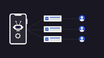 animation AI personalized advertising. Targeted digital marketing and contextual, banner or native programmatic advertising. AI-Powered ads in Ecommerce for increase customer retention video