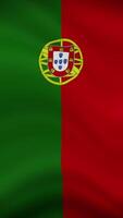 Portugal Waving Flag in Vertical Orientation. Realistic Flag Animation. Seamless Loop Background. video