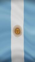 Argentina Waving Flag in Vertical Orientation. Realistic Flag Animation. Seamless Loop Background. video