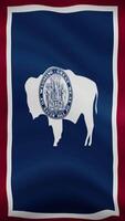 Wyoming State Waving Flag in Vertical Orientation. Realistic Flag Animation. Seamless Loop Background. video