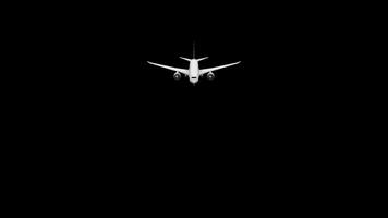 Long Landing of a Large Airplane, Front View, Transparent Background, Alpha Channel, Exclusive video