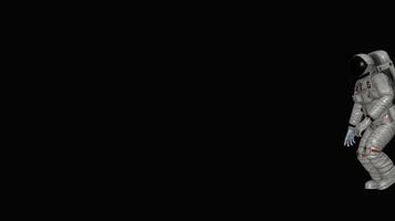 Astronaut runs in space from right to left. Alpha Channel, Transparent Background, Exclusive video