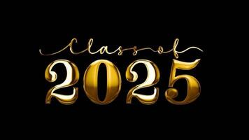 Class of 2025 gold text animation video