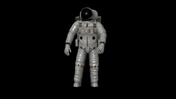 Astronaut floating in space. Transparent Background, Alpha Channel, Exclusive video