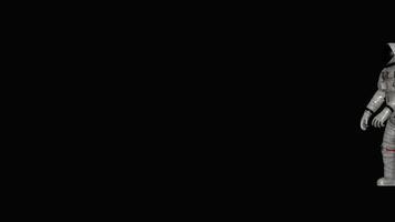 Astronaut floating in space from right to left. Alpha Channel, Exclusive, Transparent Background video