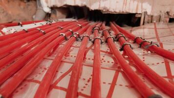 Installing underfloor heating pipes for water heating. Heating systems. Pipes for a heat-insulated floor. 37 video