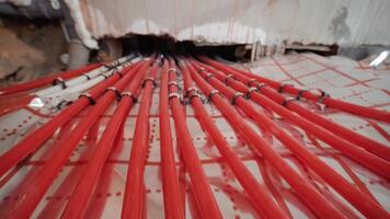 Installing underfloor heating pipes for water heating. Heating systems. Pipes for a heat-insulated floor. 39 video