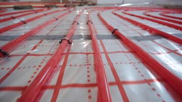 Installing underfloor heating pipes for water heating. Heating systems. Pipes for a heat-insulated floor. 8 video