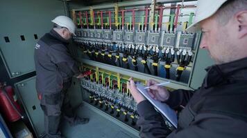 Checking the operating voltage levels of the solar panel switchgear compartment 15 video