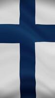 Finland Waving Flag in Vertical Orientation. Realistic Flag Animation. Seamless Loop Background. video