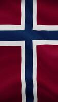 Norway Waving Flag in Vertical Orientation. Realistic Flag Animation. Seamless Loop Background. video