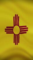 New Mexico State Waving Flag in Vertical Orientation. Realistic Flag Animation. Seamless Loop Background. video
